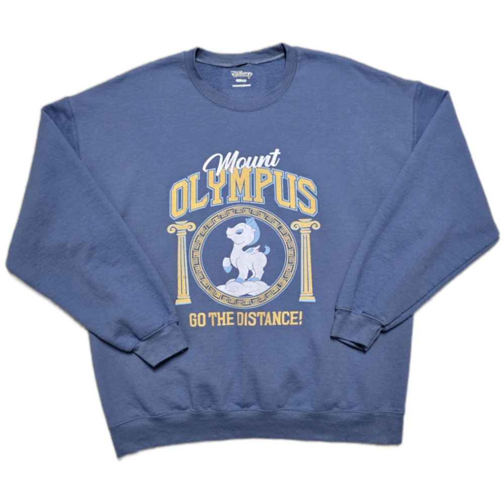 VTG Disney‎ Hercules Mount Olympus Baby Pegasus Blue Sweatshirt Mens XL Y2K